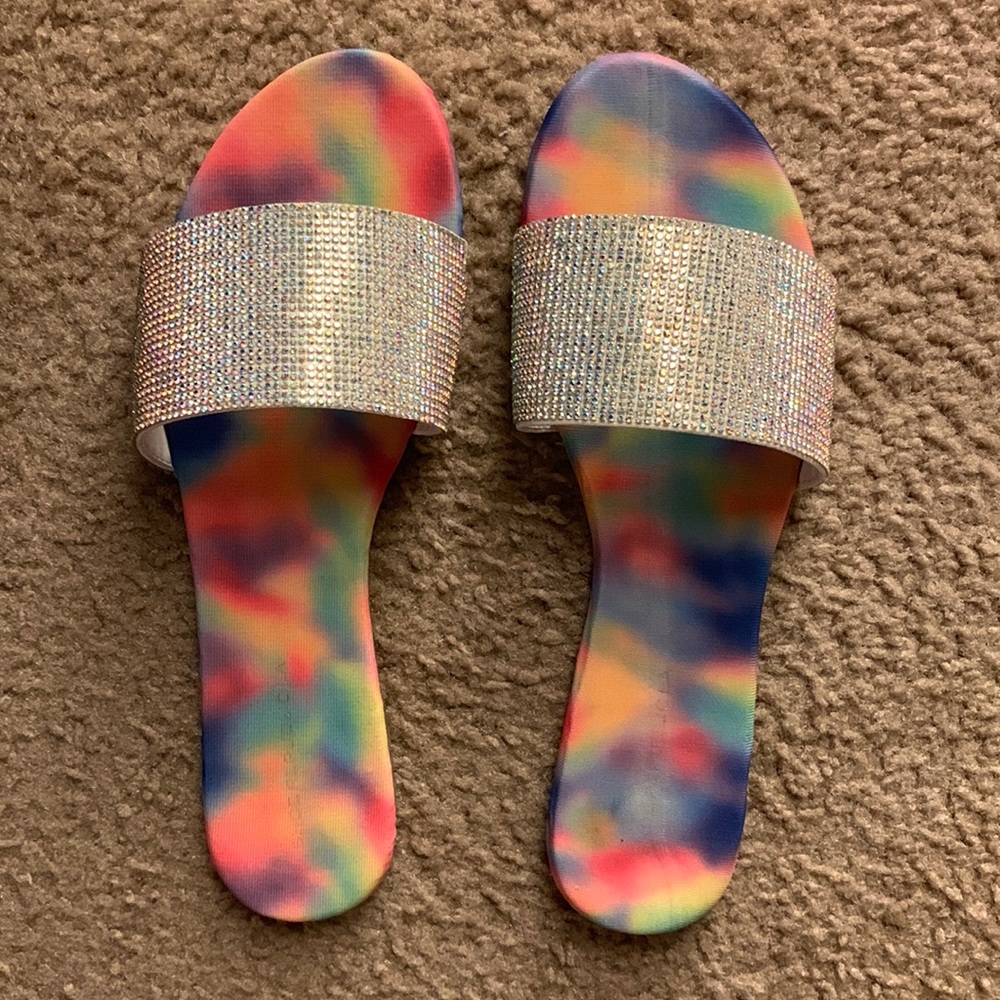 Rhinestone flat sandals